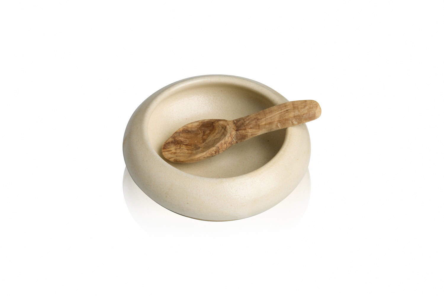 Salzstreuer + Löffel – Farbe: Beige