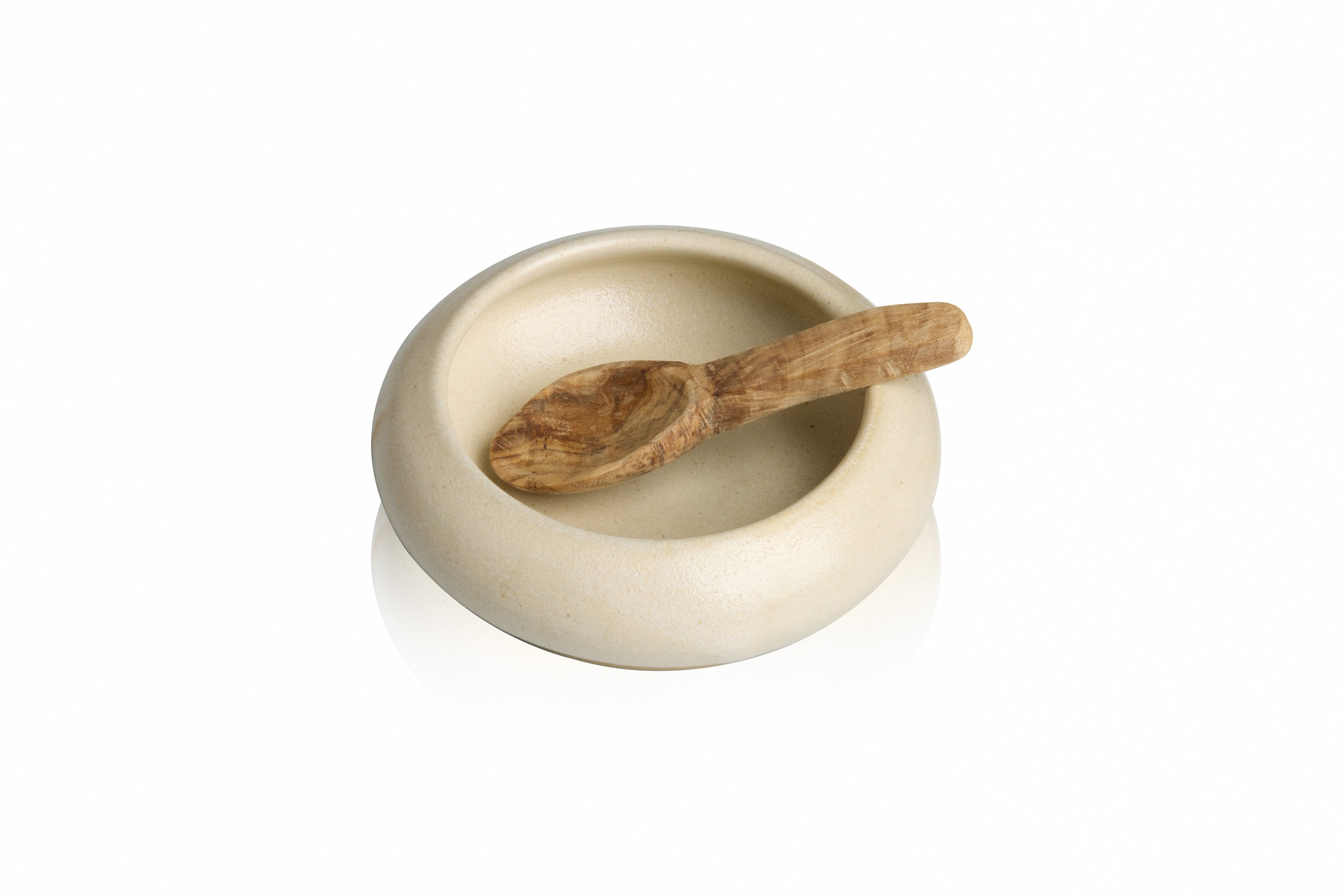 Salzstreuer + Löffel – Farbe: Beige